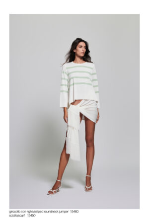 Art. 15460 Girocollo con righe/Striped Jumper – Art. 15450 Scialle/Scarf